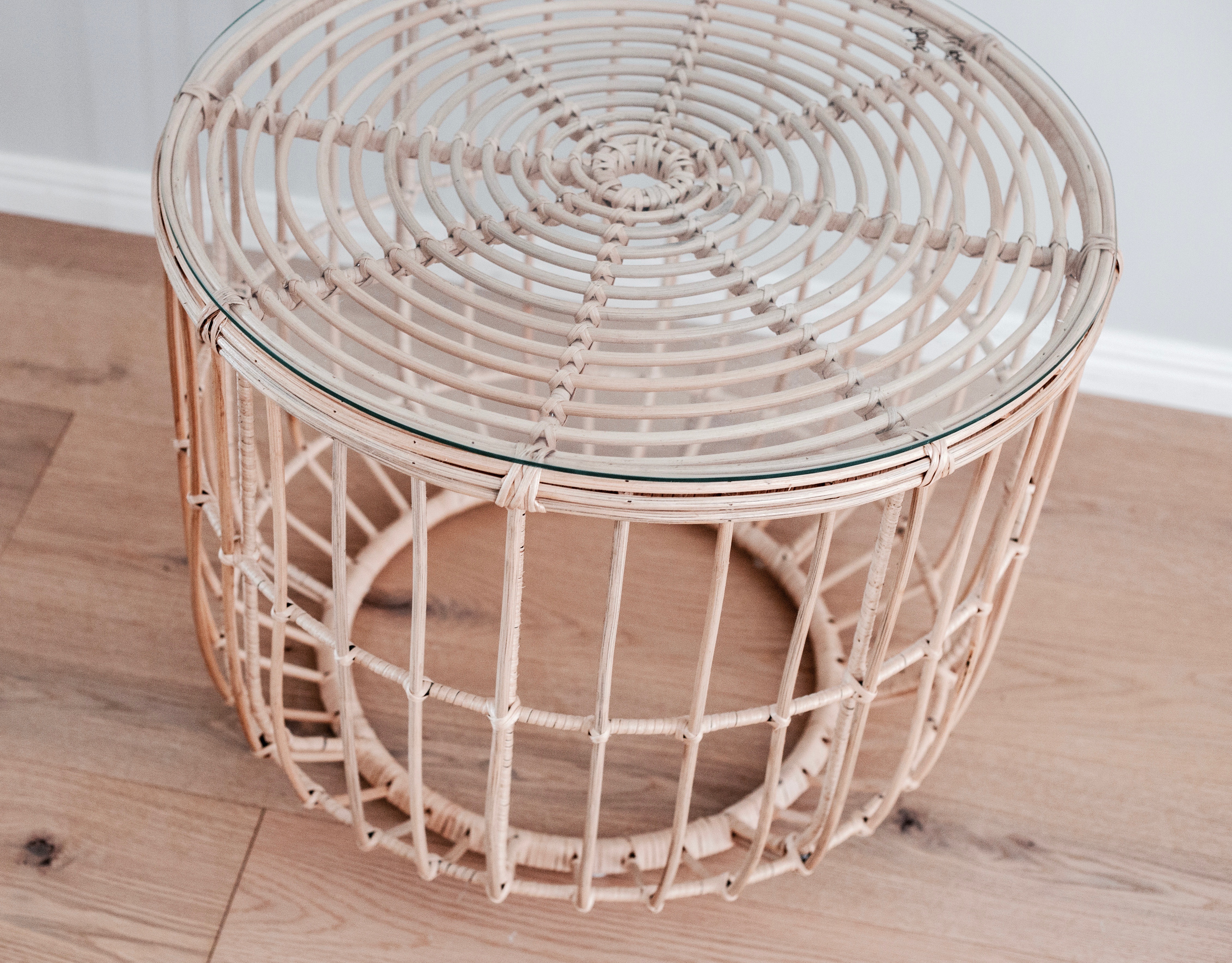 Haus Of Rattan - rattan glass top circular coffee table ...