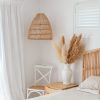 rattan pendant light in bedroom