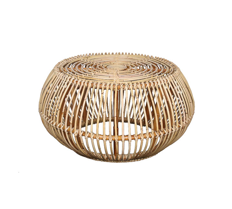 Basic Round Rattan Coffee Table with glass top Haus of Rattan