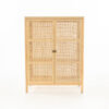 rattan cabinet against white background