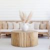 teak round coffee table