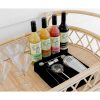 bar cart with drinks on shelf