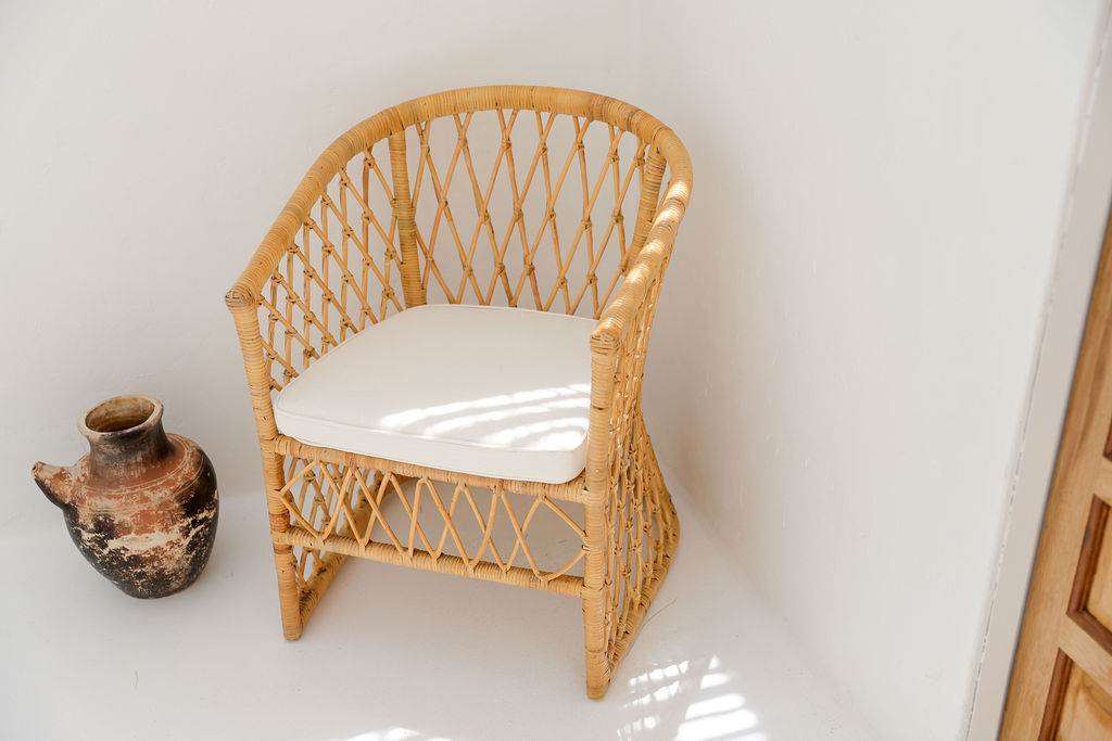 small woven chair