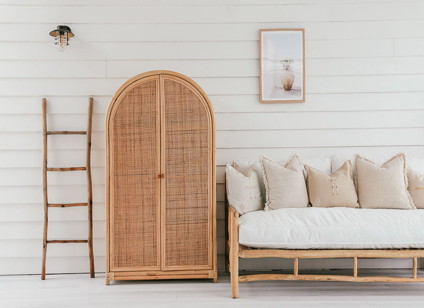 Natural Rattan Arch Cabinet