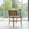 Teak frame with two toned woven rattan seat and back